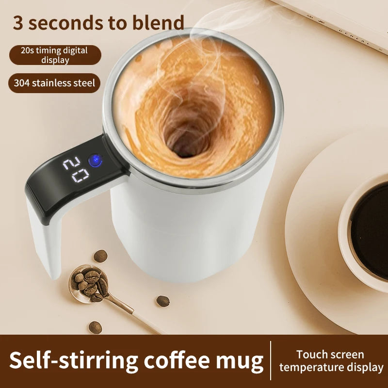 380ML Mini Electric Self-Mixing Coffee Mug – USB Rechargeable & Waterproof
