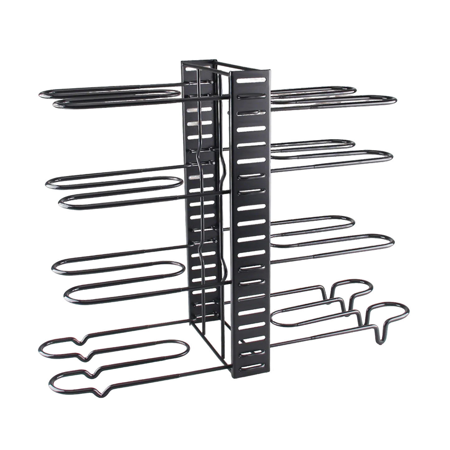 8-Tier Adjustable Metal Pot Rack Organizer – Durable Space-Saving Kitchen Cabinet Holder