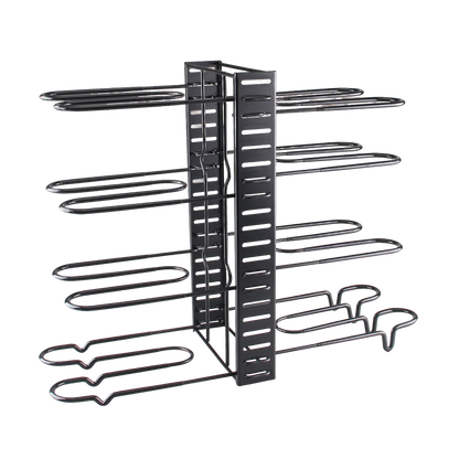8-Tier Adjustable Metal Pot Rack Organizer – Durable Space-Saving Kitchen Cabinet Holder