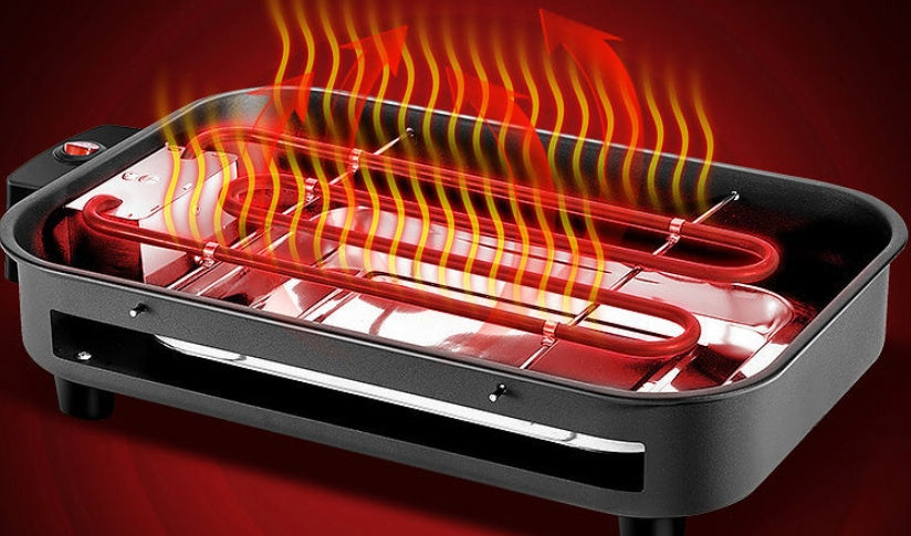 Household Non-Smoking Electric BBQ Grill Tray – Korean Style with Temperature Control