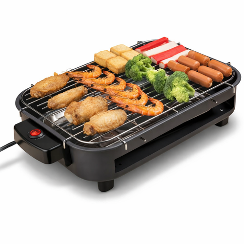 Household Non-Smoking Electric BBQ Grill Tray – Korean Style with Temperature Control